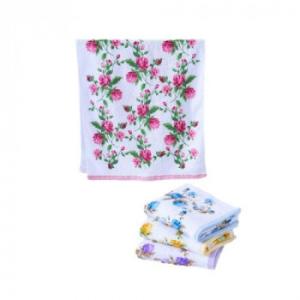 泉州産プリントフェイスタオルローズ 4色組 K-2080-4