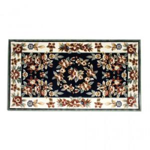 カービング レーヨン玄関マット グリーン 80x150cm LT201580GN