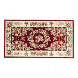 カービング レーヨン玄関マット レッド 80x150cm LT201580RE