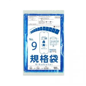 ECO TAI　エコ袋　No.9　規格袋 FCBL-09 青半透明 100枚×80冊