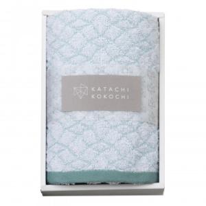 KATACHI KOKOCHI フェイスタオル1P グリーン 箱入 K-20503