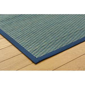 い草 花ござ/ラグマット 〔ブルー 本間4.5...の詳細画像1
