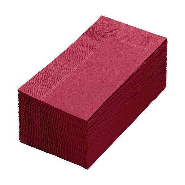 (まとめ) カラーナプキン 2PLY 8つ折 ワインレッド 2PLU-28C-W 1パック(50枚)...