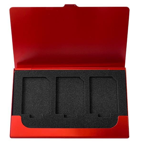 (まとめ）Digio2 メモリーカードケース SD/3枚 MCC-2201R レッド〔×3セット〕