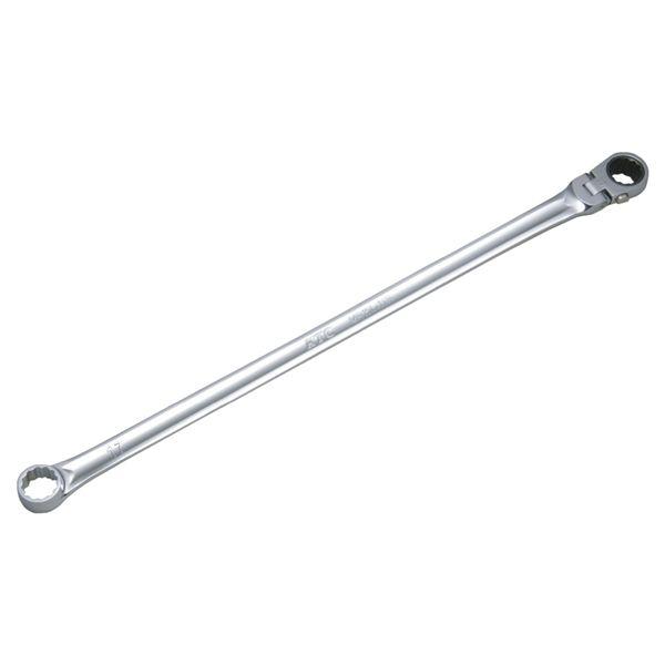 ds-KTC 京都機械工具 超ロング ラチェットメガネレンチ 首振り 10mm MR15L-10F ...