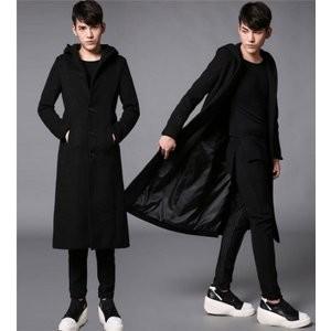 超ロングコートウールジャケットメンズロング丈ウールカジュアルフード付きホスト紳士服春アウターコート細身冬 Xkun77 Kgdap461 Minto 通販 Yahoo ショッピング