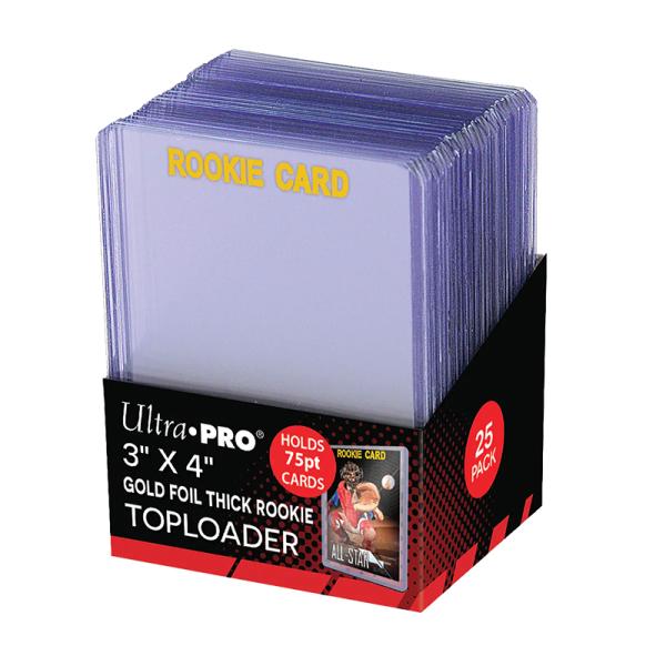 Ultra・PRO トップローダー ルーキーカード用ゴールド 厚型75pt(約1.9mm)[25枚入...