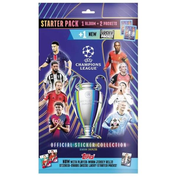 SOCCER 2024-25 TOPPS UEFA CL STICKERS STARTER PACK...