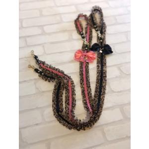 リード 犬 おしゃれ かわいい 小型犬 中型犬 フリルリボン レオパード柄 日本製 ミントタン mi...