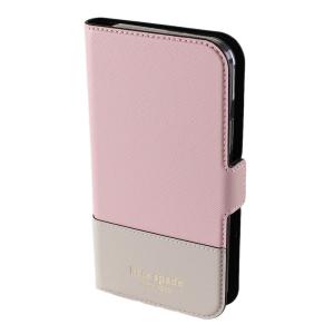 ケイトスペード iPhoneケース 手帳型 ハードケース KATE SPADE 8ar00208 103 ピンク系×ベージュ系 バイカラー カード収納型 レディース