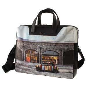 ポールスミス ビジネスバック アタッシュケース メンズ PAUL SMITH 2WAY M1A 6286 EMCOAL PR マルチ系 ストライプ バッグ カバン