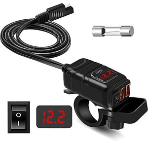 offeree バック オートバイ専用電源 ２つQC3.0急速USB充電器