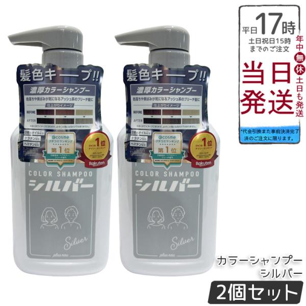 plus eau プリュスオー カラーシャンプー シルバー 280ml 2個セット Silver 色...
