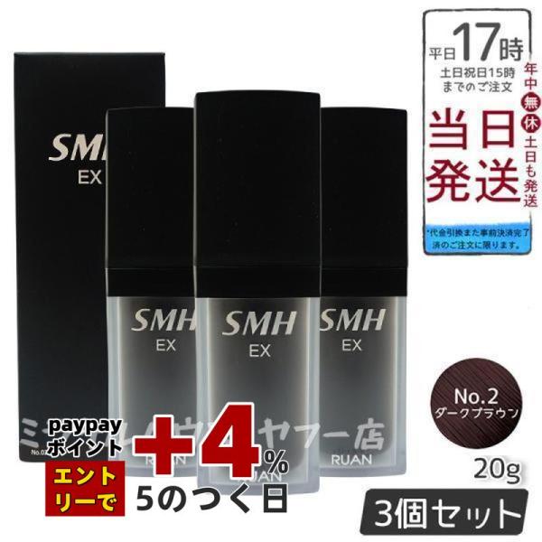 ルアン スーパーミリオンヘアーEX 20g No.2ダークブラウン 3個セット ボリューム ふりかけ...