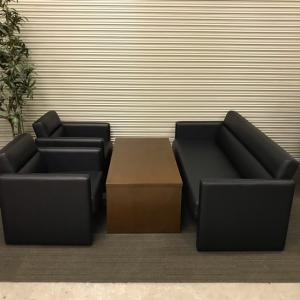 応接ソファ4点セット　内田洋行　RS-26シリーズ　合成皮革　ブラック