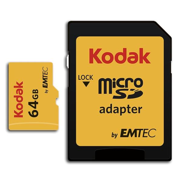 Kodak 64GB クラス10 UHS-I U1 MicroSDXCカード アダプター付き 書き込...