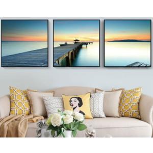 絵画 アートパネル インテリア おしゃれ 壁掛け 北欧 キャンバス アート モダン かわいい 夕日 夕焼け 海 風水 軽量 人気 高級感 金具付き 留め具付き 3枚セット