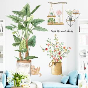 ウォールステッカー 猫 植物 模様替え インテ...の詳細画像2