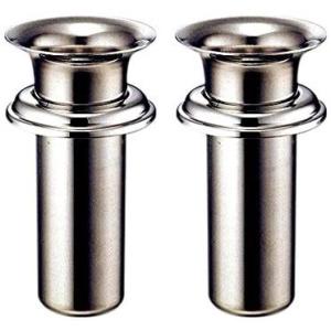 お墓用花立 ステンレス製 筒径:58mm(特大) 中入れ式ツバ付 1対2本