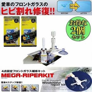 フロントガラス 2点セット 日本語取説付き リペアキット 傷 ひび割れ補修 飛び石 傷 修理 穴埋め 固定補修 小さな損傷飛び石 修復 送料無料
