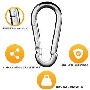 カラビナ 304ステンレス 50個セット スプ...の詳細画像2