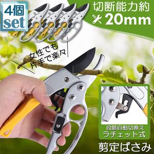剪定ばさみ ラチェット式 4個セット 剪定鋏 園...の商品画像