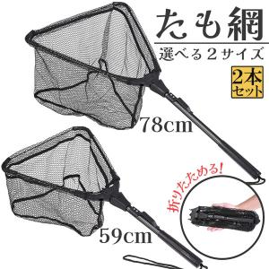 たも網 2本セット タモ網 玉網 折り畳み式 釣...の商品画像
