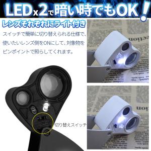 LED付きルーペ 倍率30倍 40倍 2カラー...の詳細画像3