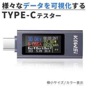 USB Type-C 電流 電圧 チェッカー 360W 12A 対応 USB PD 急速充電 測定器 高精細カラー画面 電力量 使用時間 温度表示 方