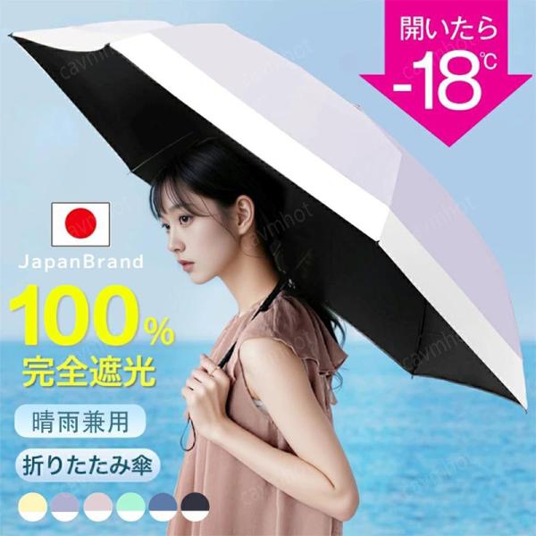 【皮膚科医師監修 】日傘 折りたたみ 完全遮光 晴雨兼用 傘 雨傘 超軽量 120g 折り畳み傘 撥...