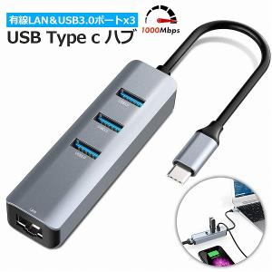 USB C ハブ RJ45 Thunderbolt 3 1000Mbps 有線LAN 4ポートアダプター RJ45 変換アダプタ 5Gbps高速 USB 送料無料｜未来ネット