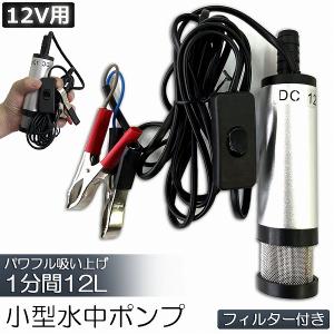 水中ポンプ 12V 小型 ウォーターポンプ 12L/min バッテリークランプ 電動 ポンプ ケーブル 3ｍ スイッチ式 水槽 汚水バッテリー｜mirainet