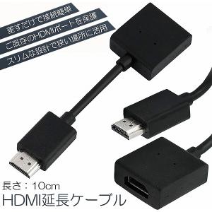 HDMI 延長 ケーブル TV Stick HDTV PC 延長 HDMI オス メス 変換 HDMI延長コネクター 1080P 10cm 短い スリム