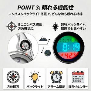 2個セット カラビナウォッチ デジタル 登山 ...の詳細画像4
