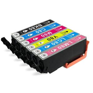EPSON プリンター用 IC6CL80L 互換 インクカートリッジ 6色セット EP-707A E...