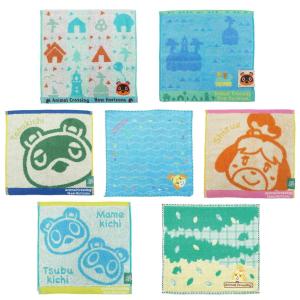 丸眞 ミニタオル 任天堂 あつまれどうぶつの森 綿100% 抗菌防臭加工 約25×25cm たぬきち しずえ つぶまめ あつもり あつ森