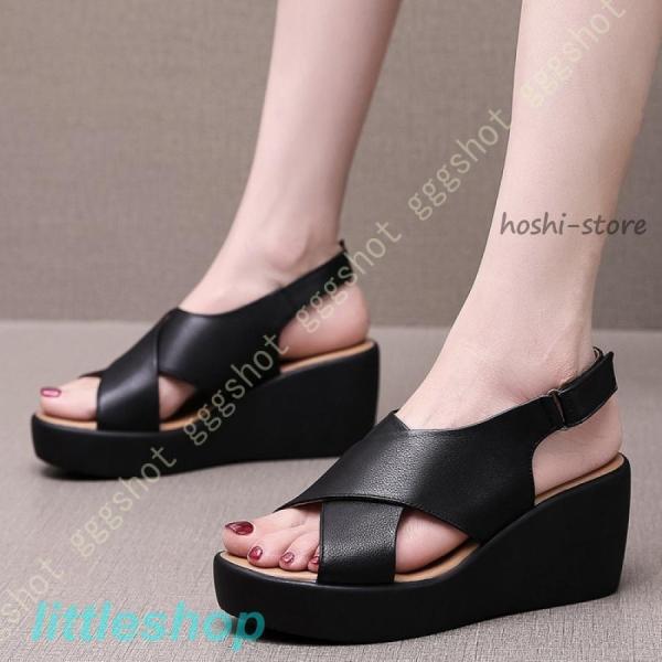 オフィスサンダル 通勤 レディース ストラップサンダル  大きいサイズ ウェッジサンダル 仕事 サン...