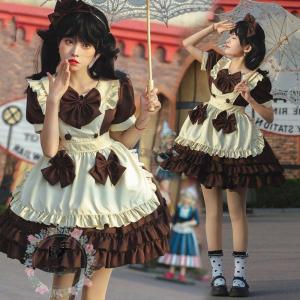 メイド服 ワンピース レディース コスプレ クラシカル ロイヤルメイド ロリータ フリル クラシカル 髪飾り 膝丈 エプロン 黒白 制服 喫茶店変装｜miraiyastore