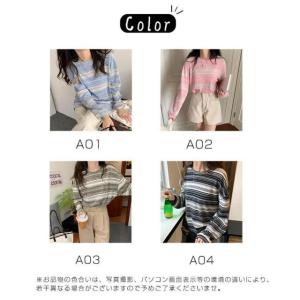 カットソー レディース ス Tシャツ ボーダー...の詳細画像4