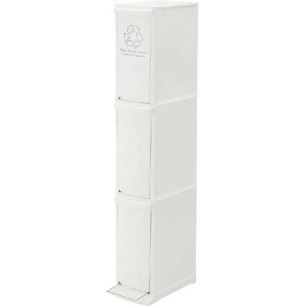 ゴミ箱 ３段 ダストボックス ホワイト スリム 3０Ｌ（１０Ｌ×3) ポリプロピレン 組立式
