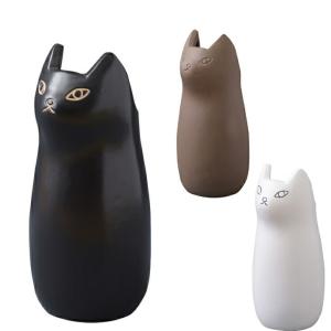 傘立て 玄関 スッキリ 収納 陶器 マット ねこ かわいい フラワーベース ポスター収納 室内 室外 ホワイト ブラック ブラウン｜miraizu-link