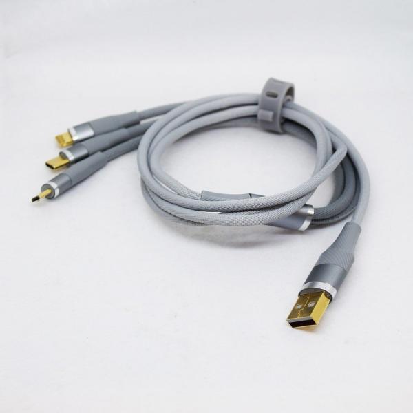 iPhone 3in1 充電 ケーブル 120cm 【シルバー】 同時充電可能の高機能・高性能ライト...