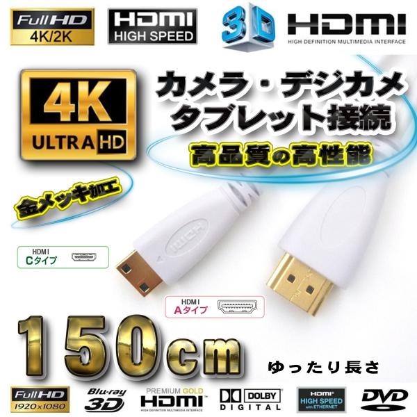 カメラ・デジカメ・タブレットの接続に！ HDMI - Mini HDMI 変換 HDMIケーブル 1...