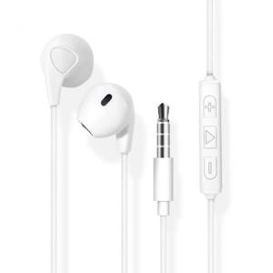 ヘッドセットマイク 【ホワイト】箱無し 音量調整対応 マイク付き イヤホン 高品質 iPhone 6 5 4 対応 115cm 3.5ｍｍ ジャック