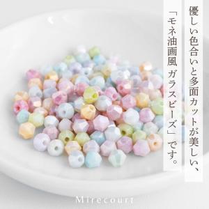 【4mm】カットガラス ソロバン モネ油画風 ...の詳細画像1