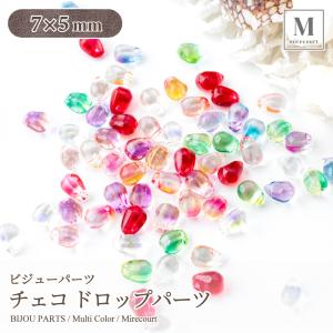 【7×5mm】チェコガラスパーツ ドロップ 全7色 一袋 (約40個入)｜mirecourt