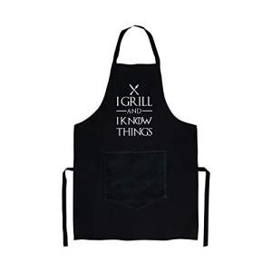 Mens Apron I Grill and I Know Things Aprons for Women Christmas Gift for