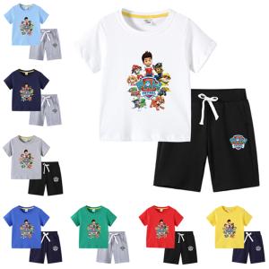 パウパトロール Paw Patrol 子供服 セットアップ  キッズ 上下セット 2点セット コットン 半袖Tシャツ トップス ハーフパンツ 　通学着 通園着 キャラクター｜mireiku