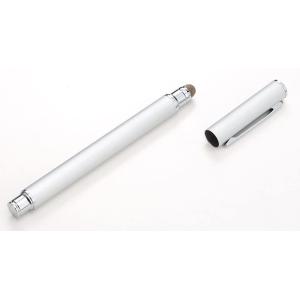 [タッチペン　極細 ] iPad iPhone Android スマホ　ゲーム用 導電繊維 スマホペン　ペン先6mm SoftBank SELECTION (シルバー)