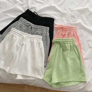 即納 ポケット付き スウェット ショートパンツ ハイウエスト Aライン フレア ハーフパンツ ウエストゴム レディース カジュアル 体型カバー 夏のクリアランス